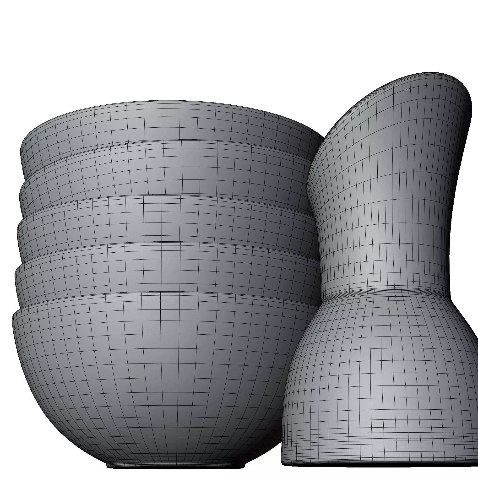 Bowl set 3D model_3