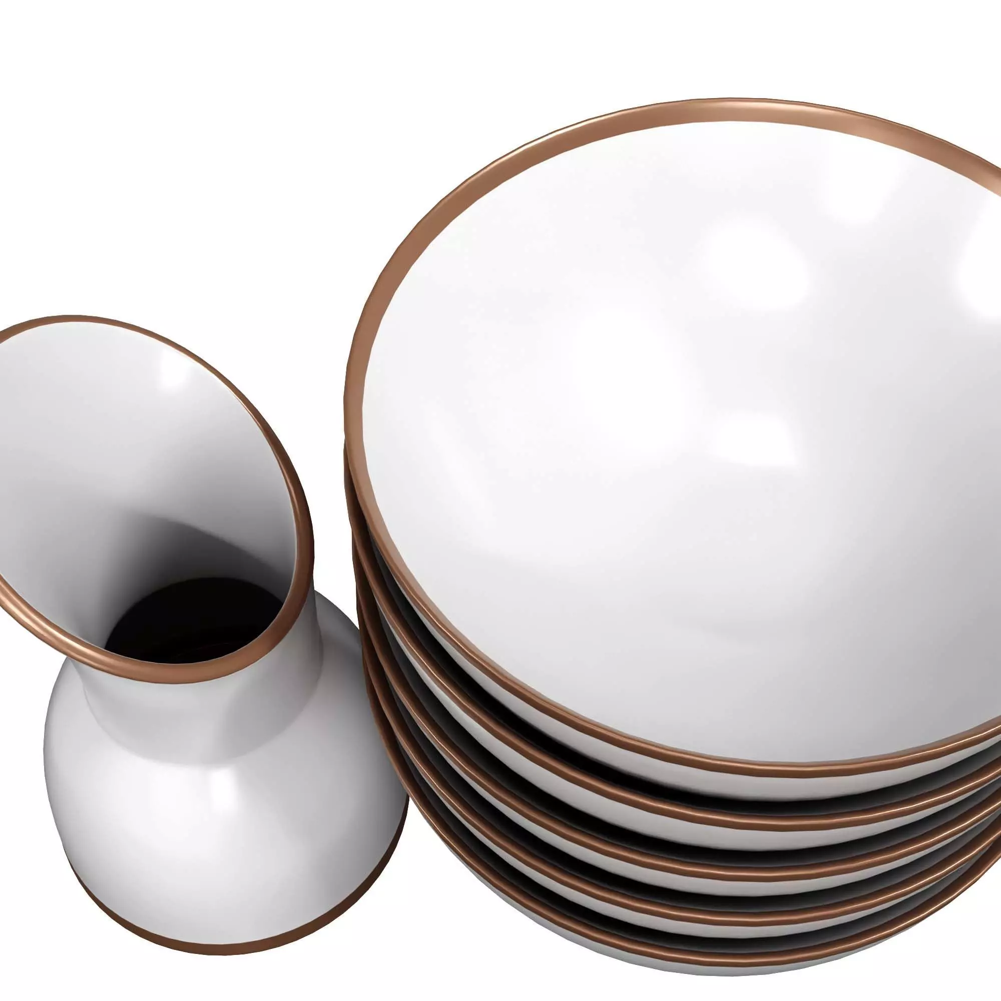 Bowl set 3D model_1