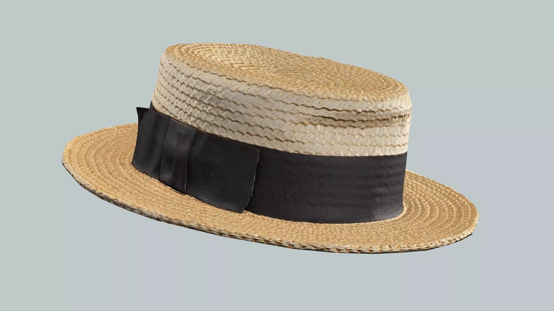 Stro Hat Fedora Brown Gray Low Poly 3D Model Low-poly 3D model_3