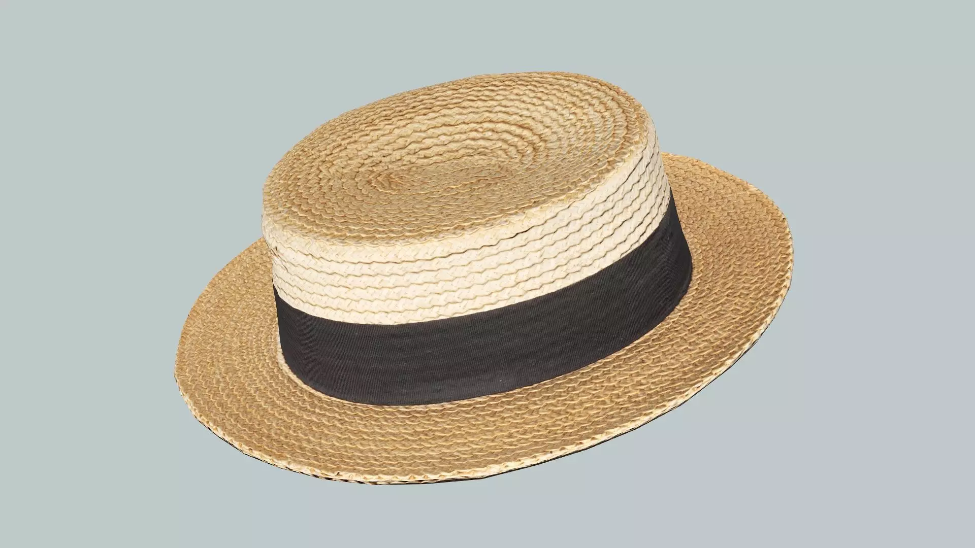 Stro Hat Fedora Brown Gray Low Poly 3D Model Low-poly 3D model_6