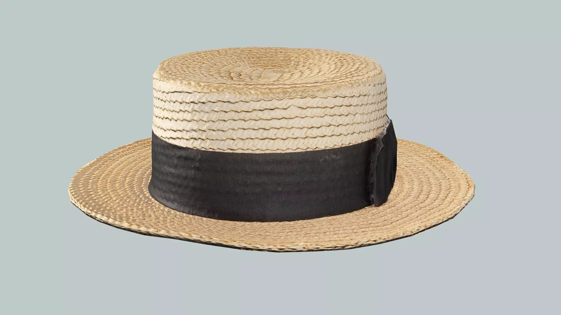 Stro Hat Fedora Brown Gray Low Poly 3D Model Low-poly 3D model_2