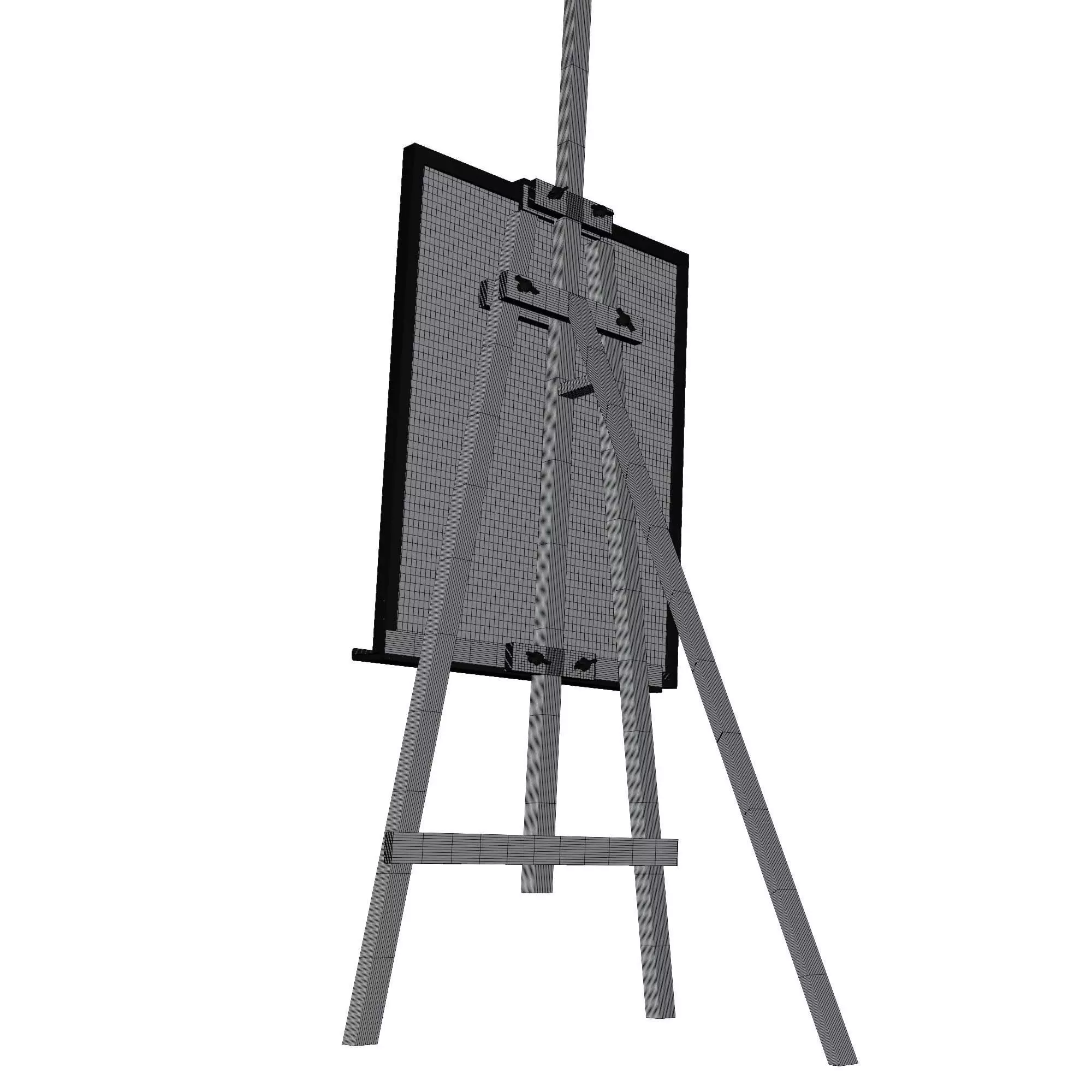 Easel with Canvas 3D model_5