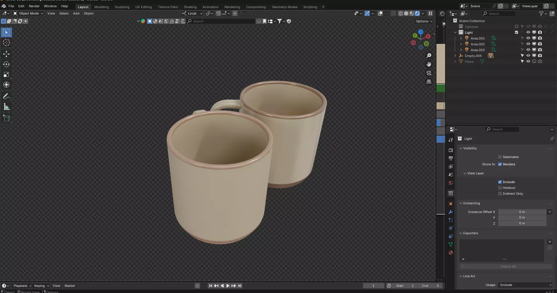 Mug or cup 3D model_4