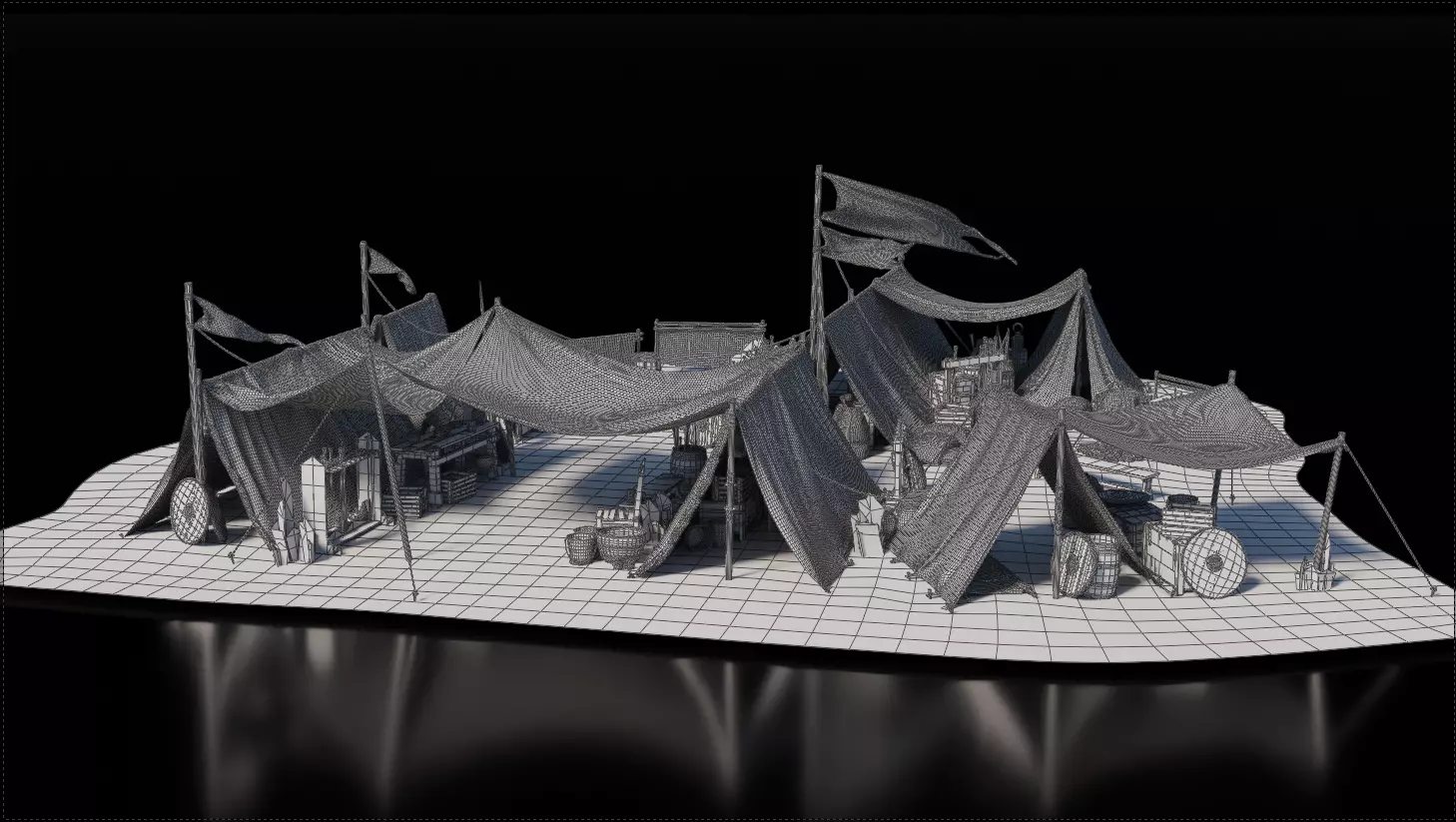 Camp Medieval 3D model_4