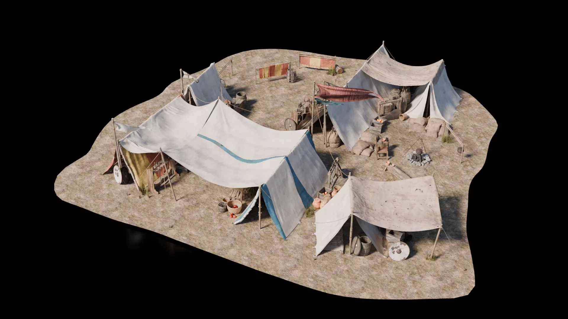 Camp Medieval 3D model_0