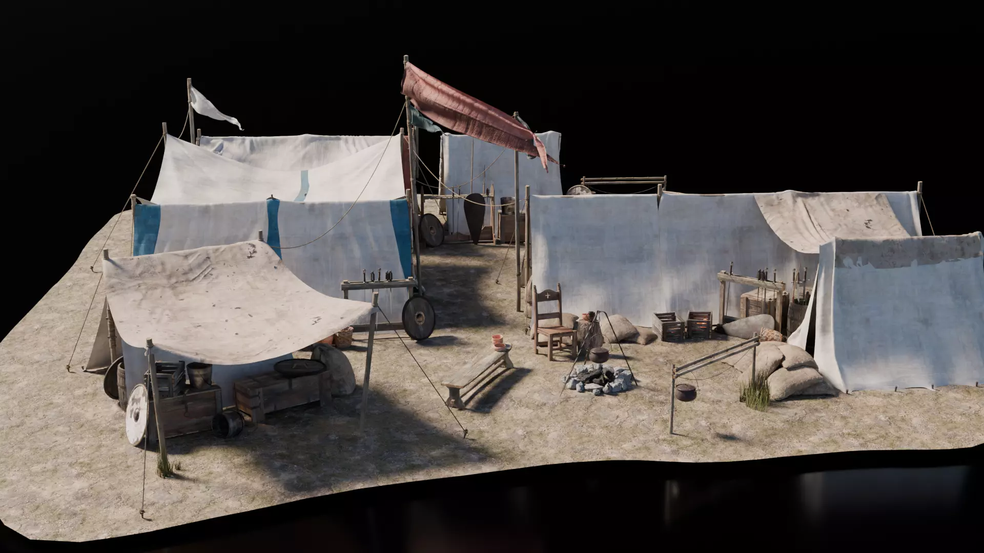 Camp Medieval 3D model_2