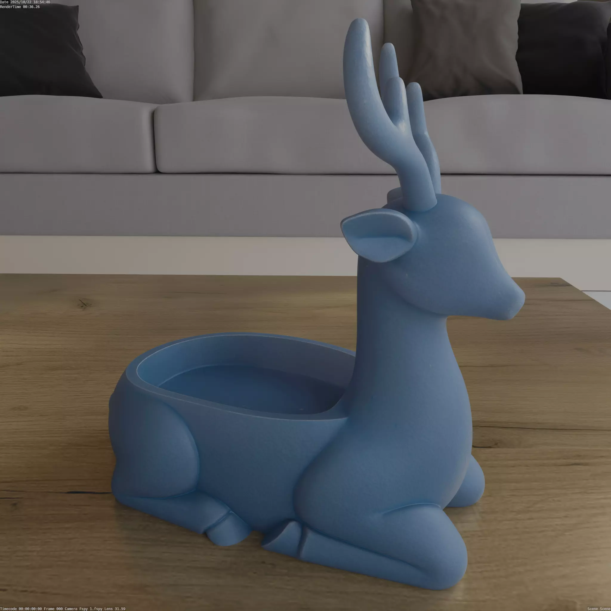 Elegant Deer STL Candy Bowl Organizer Planter 3D print model_3
