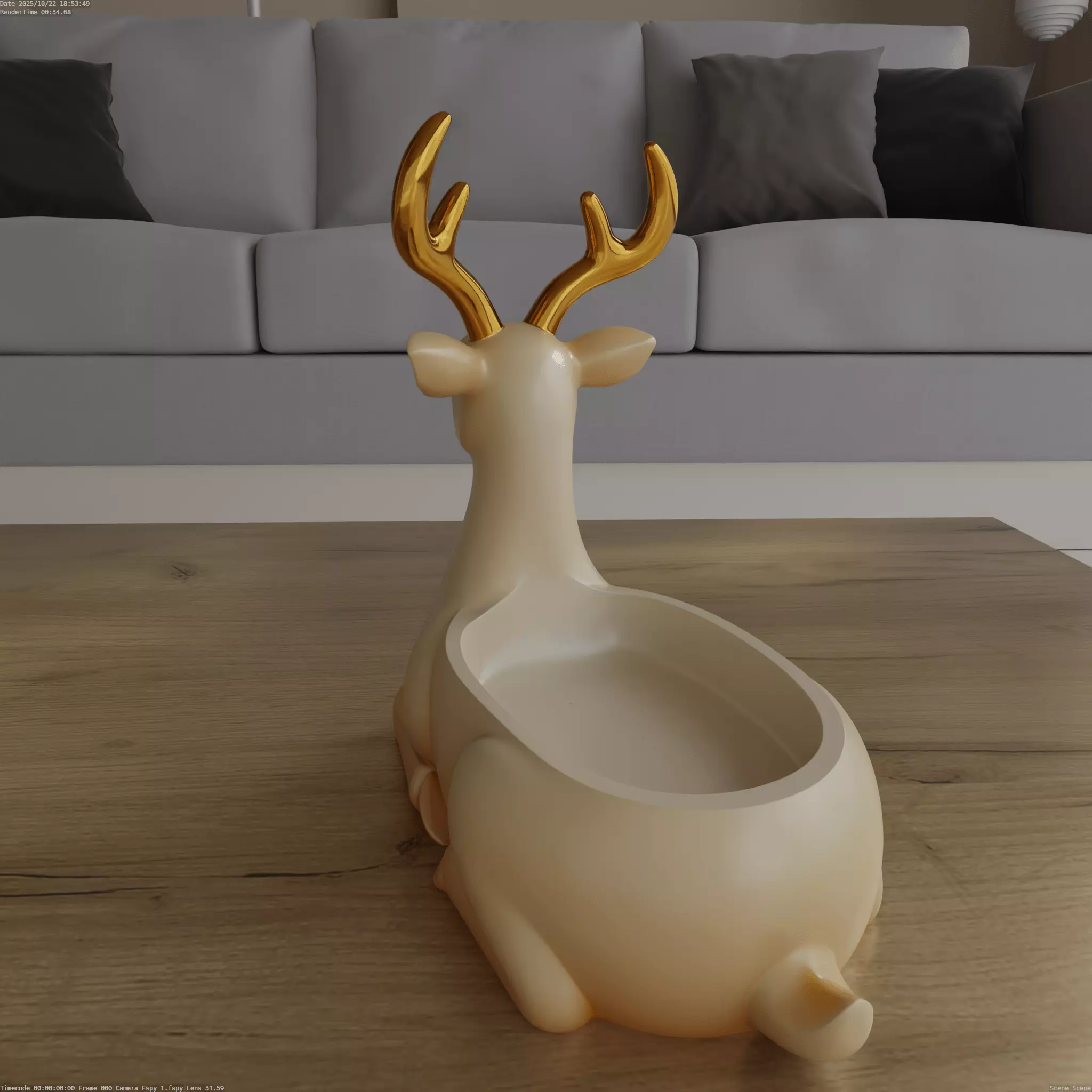 Elegant Deer STL Candy Bowl Organizer Planter 3D print model_2