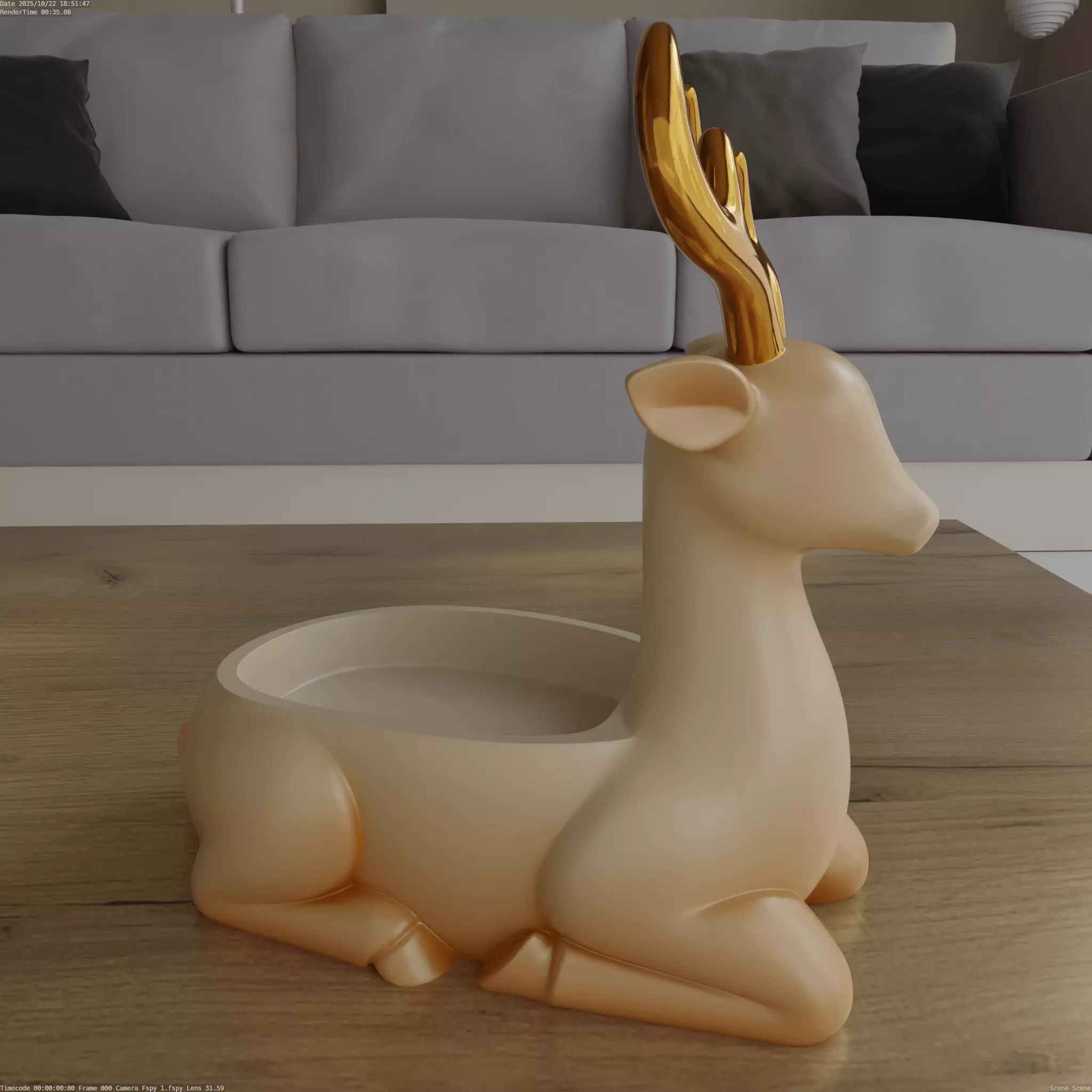Elegant Deer STL Candy Bowl Organizer Planter 3D print model_0