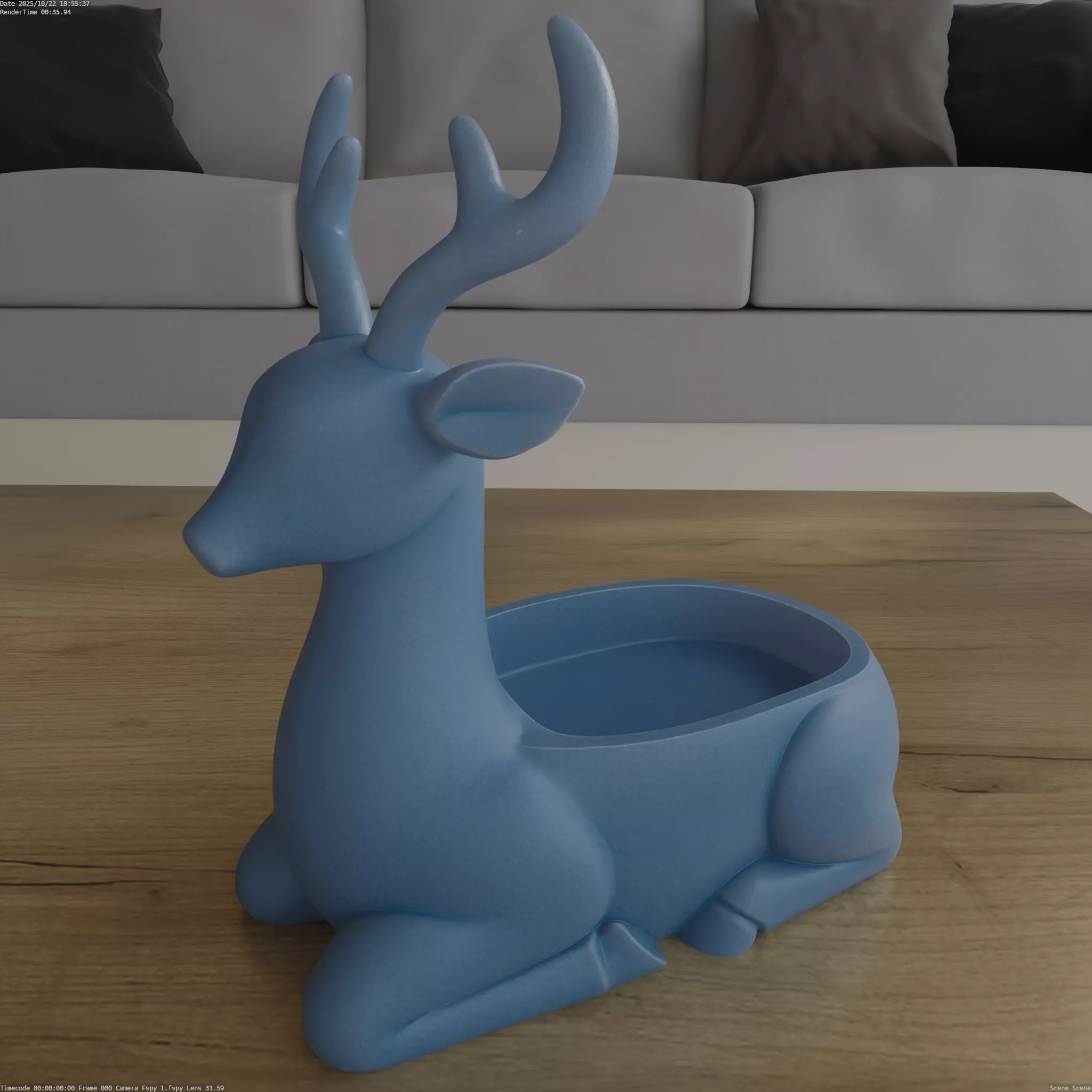 Elegant Deer STL Candy Bowl Organizer Planter 3D print model_4