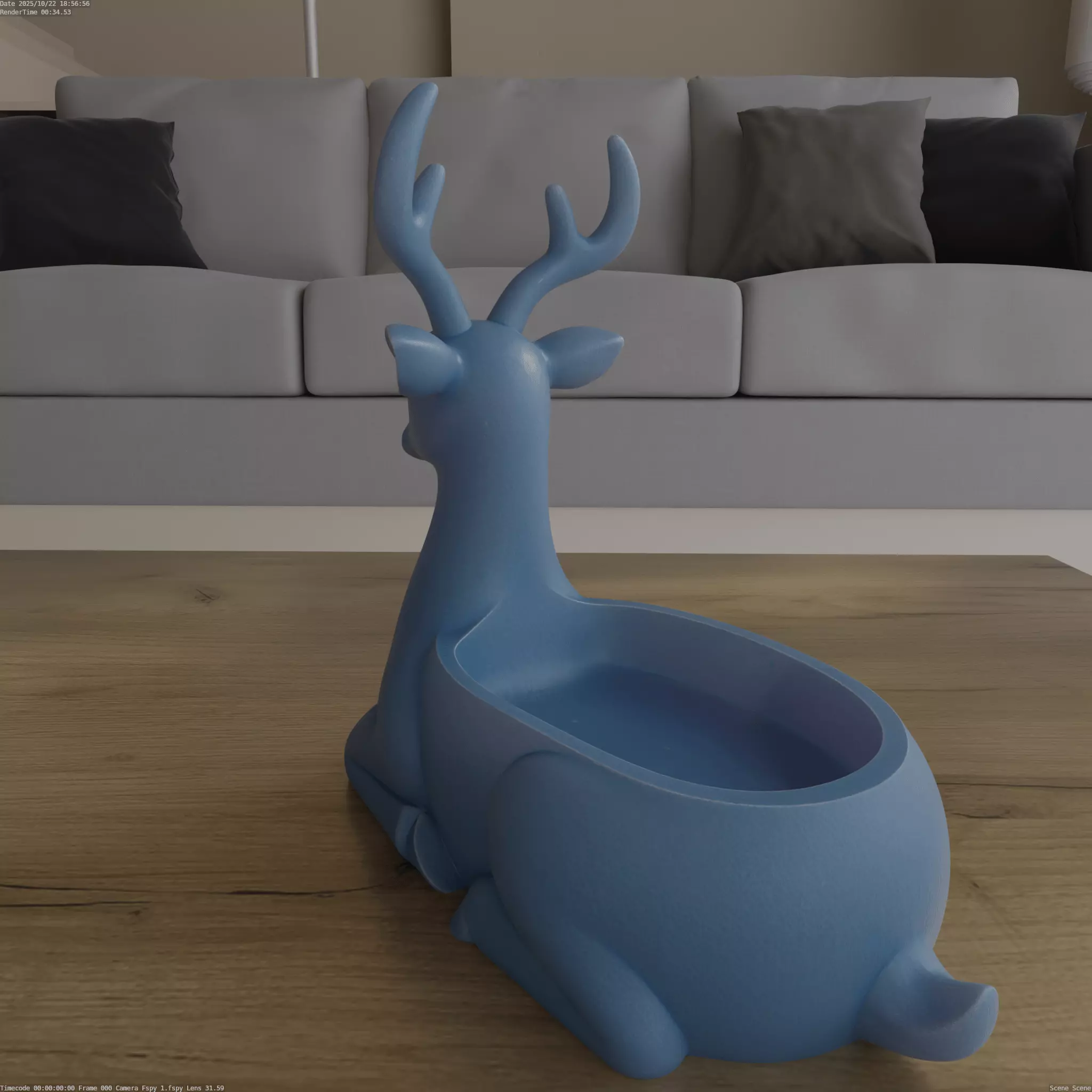Elegant Deer STL Candy Bowl Organizer Planter 3D print model_5