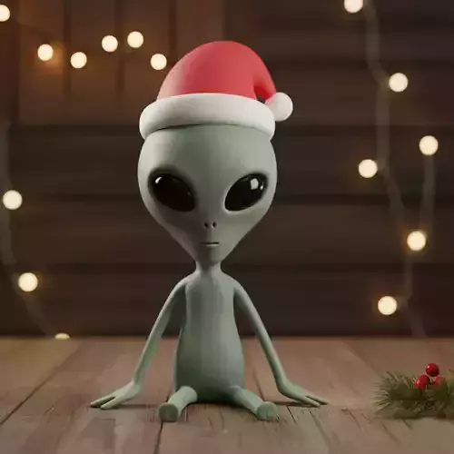 Zorp the Festive Alien 3D print model