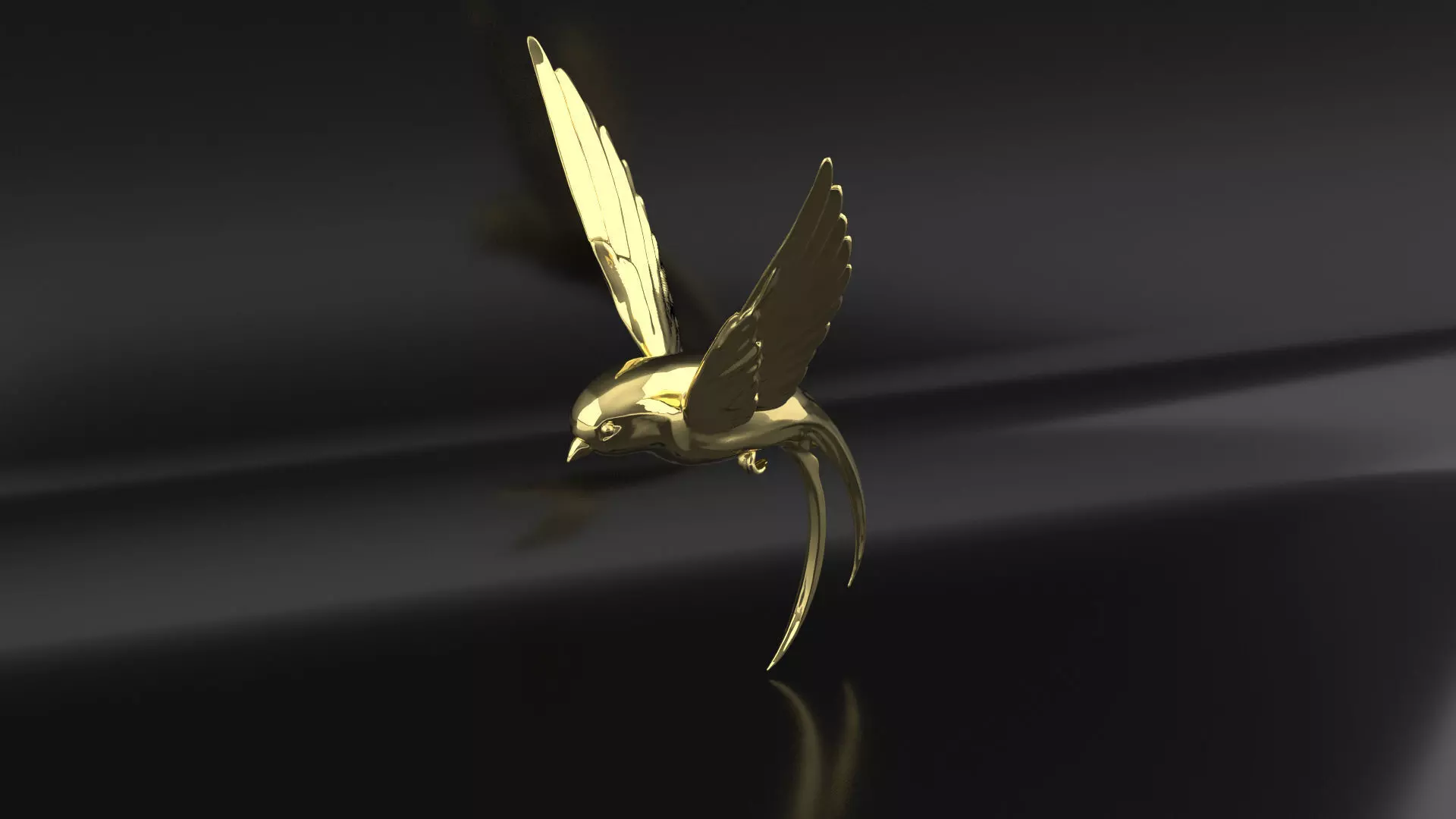 Golden Bird Pendant 3D print model_1