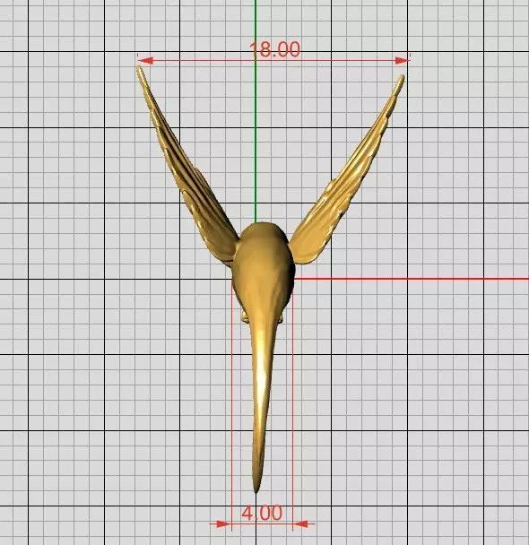 Golden Bird Pendant 3D print model_4