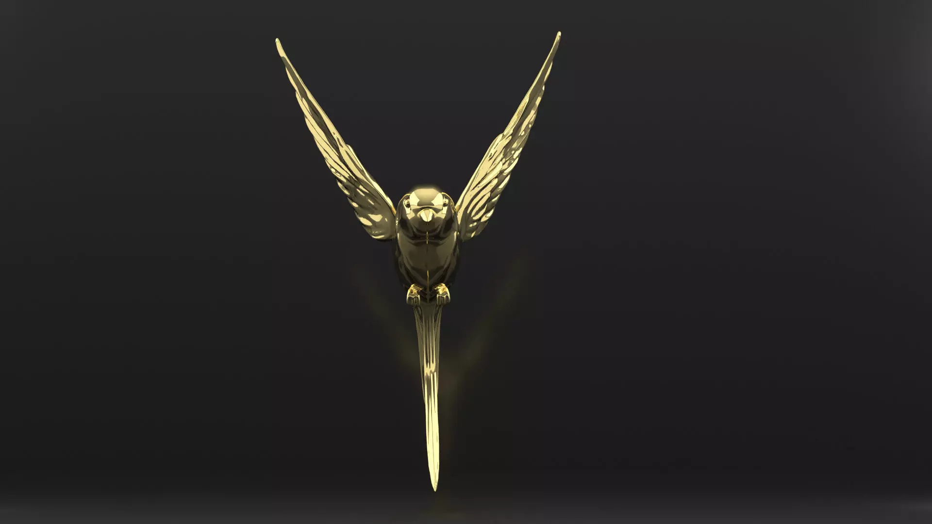 Golden Bird Pendant 3D print model_2