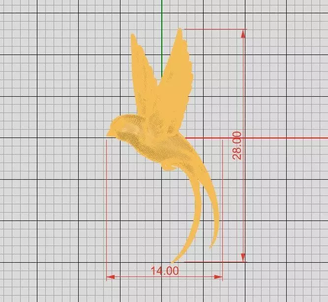 Golden Bird Pendant 3D print model_3