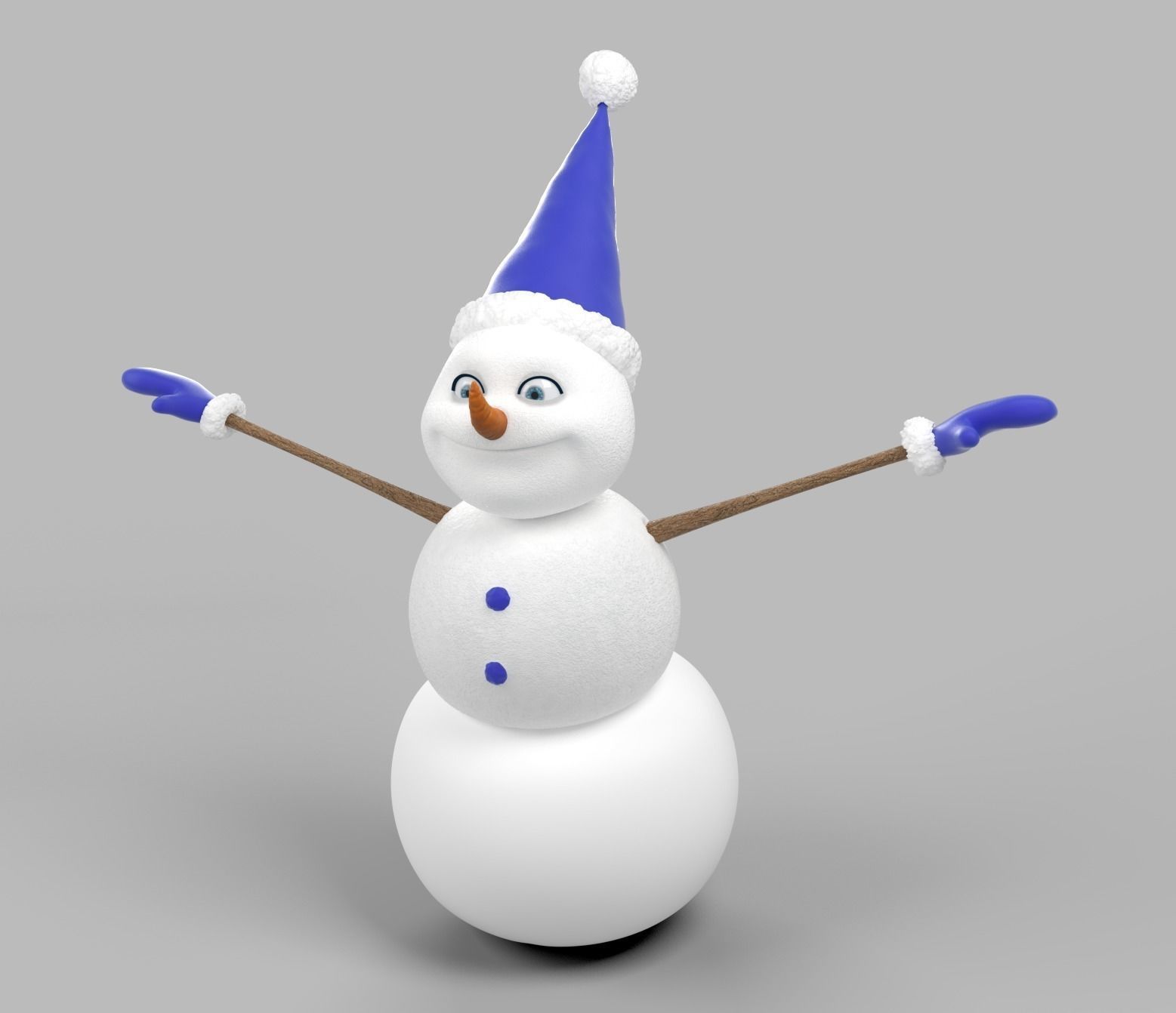 Snow MAN RIGGED 3D model_3