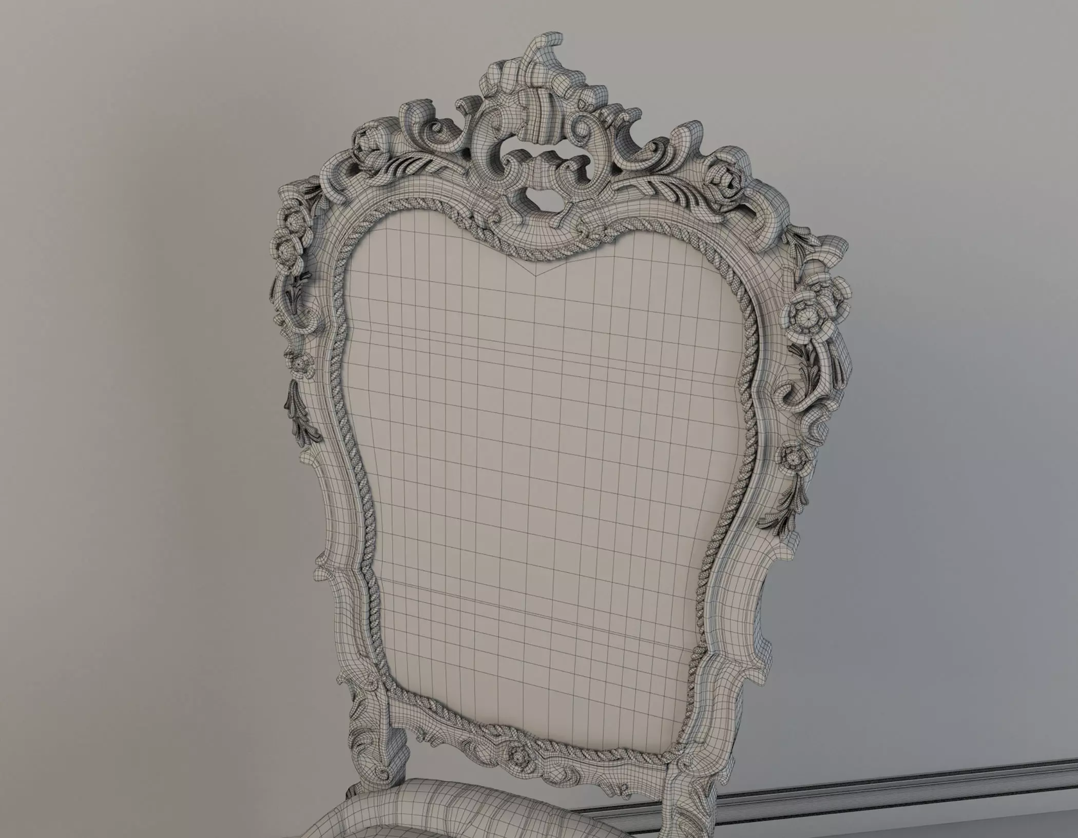 Classic European style Dining Table and Chairs 2 3D model_11