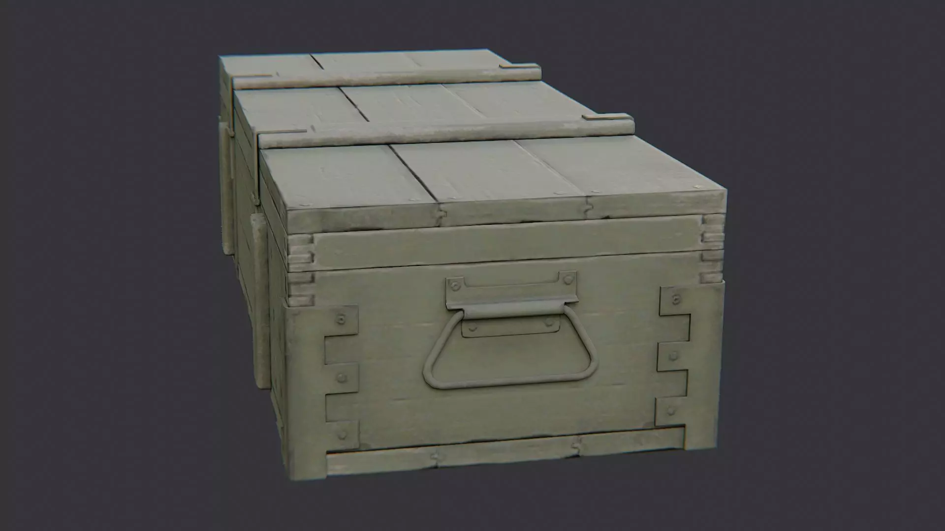 Eng Supply Crate 01 Weathered Military Storage Box Low-poly 3D model_1
