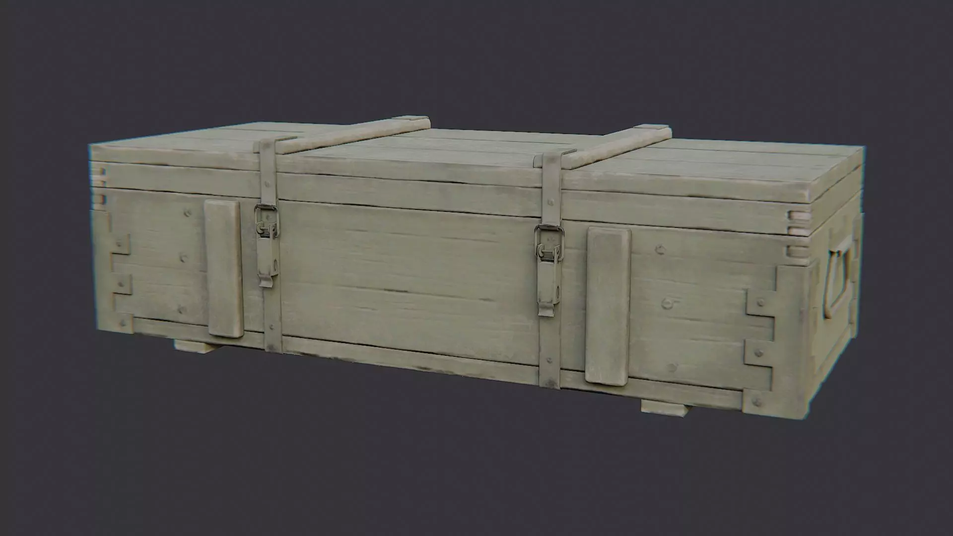 Eng Supply Crate 01 Weathered Military Storage Box Low-poly 3D model_2