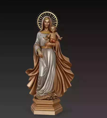 Divine Majesty - Holy Mother and Child Sculpture
