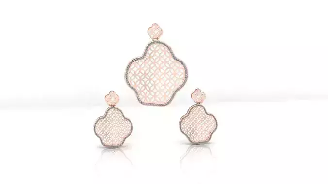 fusion gold set earring and pendant