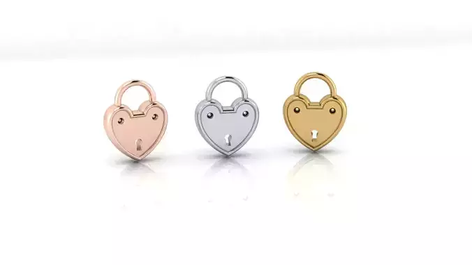 love lock gold pendant