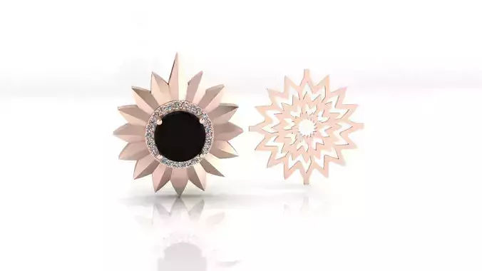 round halo sun shape jewelry pendant