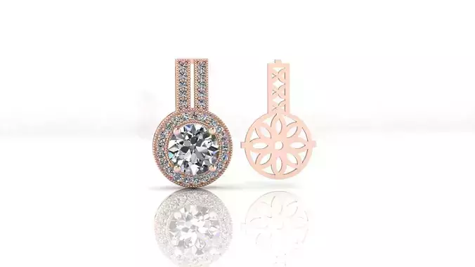 round halo jewelry pendant