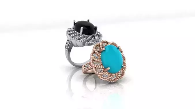 oval halo jewelry ring