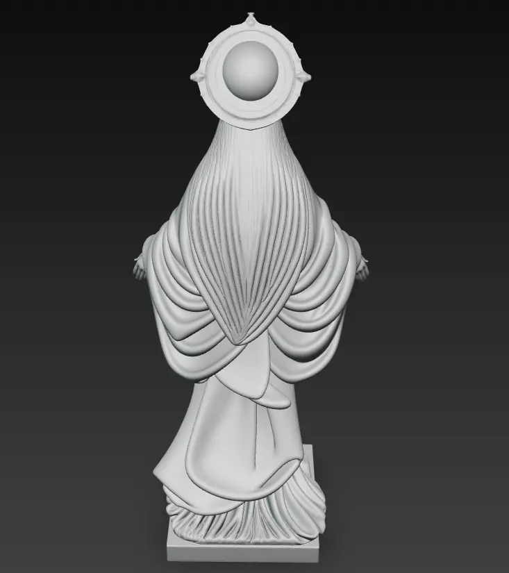 Sacred Heart Madonna - Classic Devotional Statue 3D Model 3D print model_10