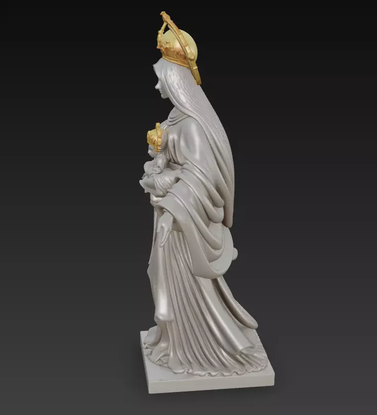 Sacred Heart Madonna - Classic Devotional Statue 3D Model 3D print model_2