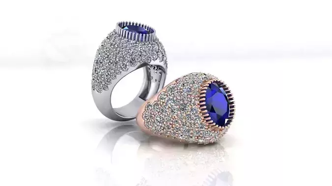 pave setting oval jewelry ring