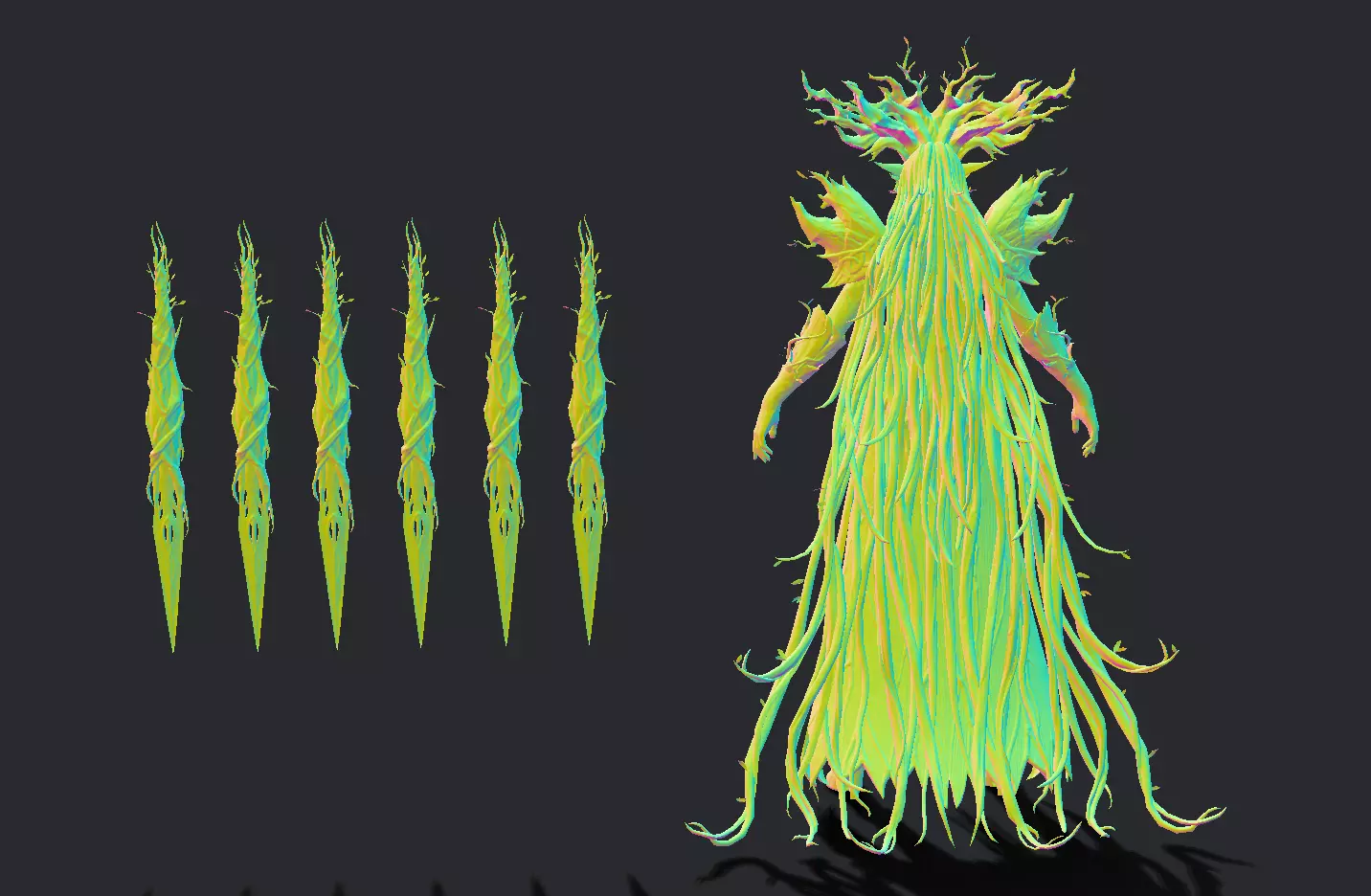 Tree elf female assassin Low-poly 3D model_25