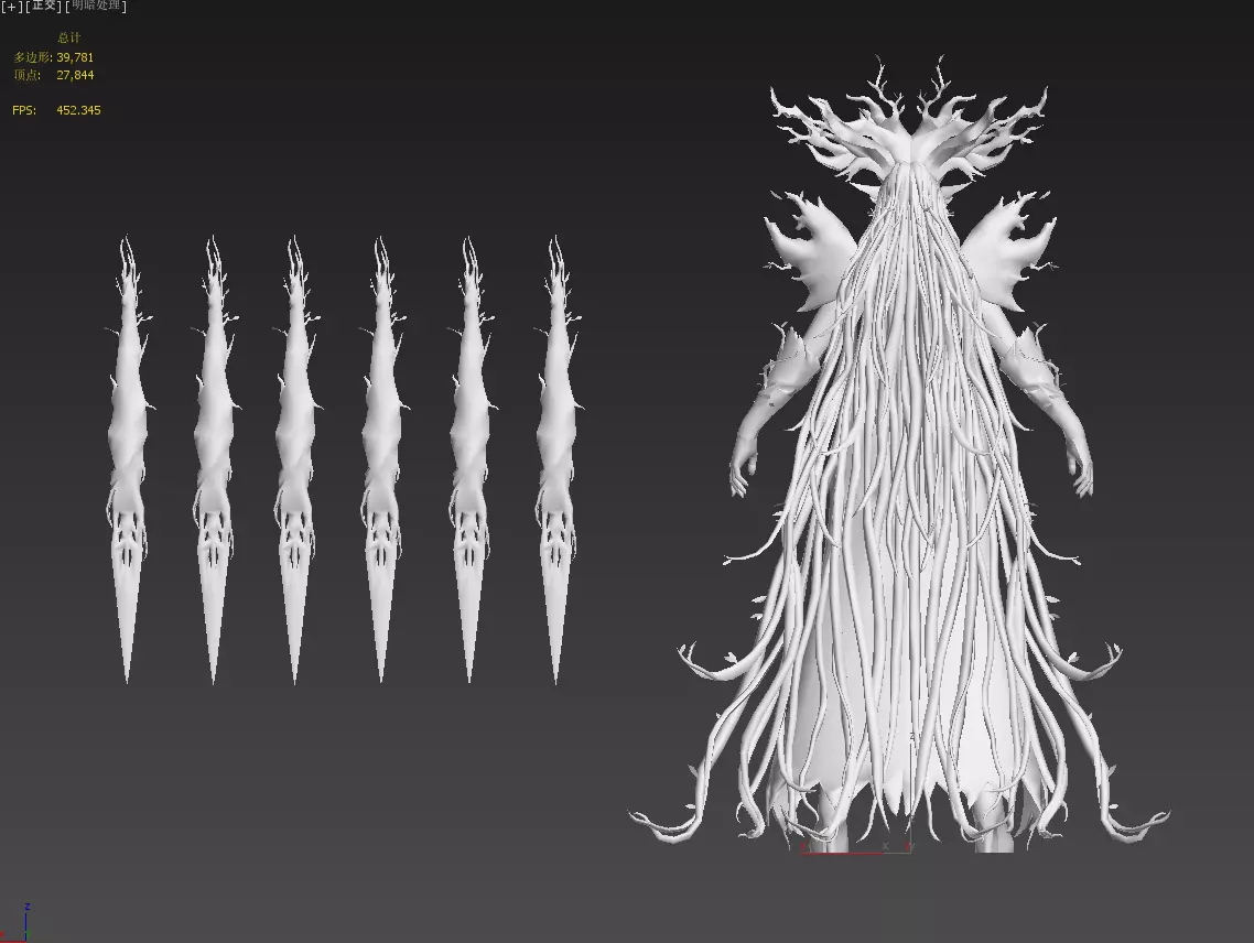 Tree elf female assassin Low-poly 3D model_29