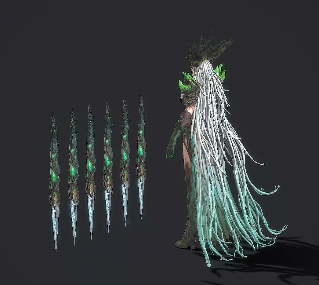 Tree elf female assassin Low-poly 3D model_18