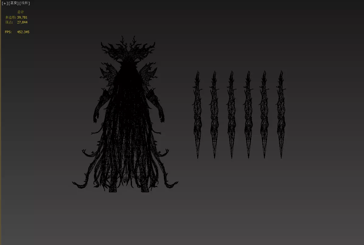 Tree elf female assassin Low-poly 3D model_27