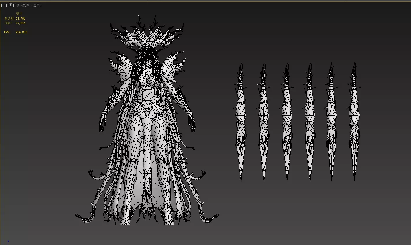 Tree elf female assassin Low-poly 3D model_31