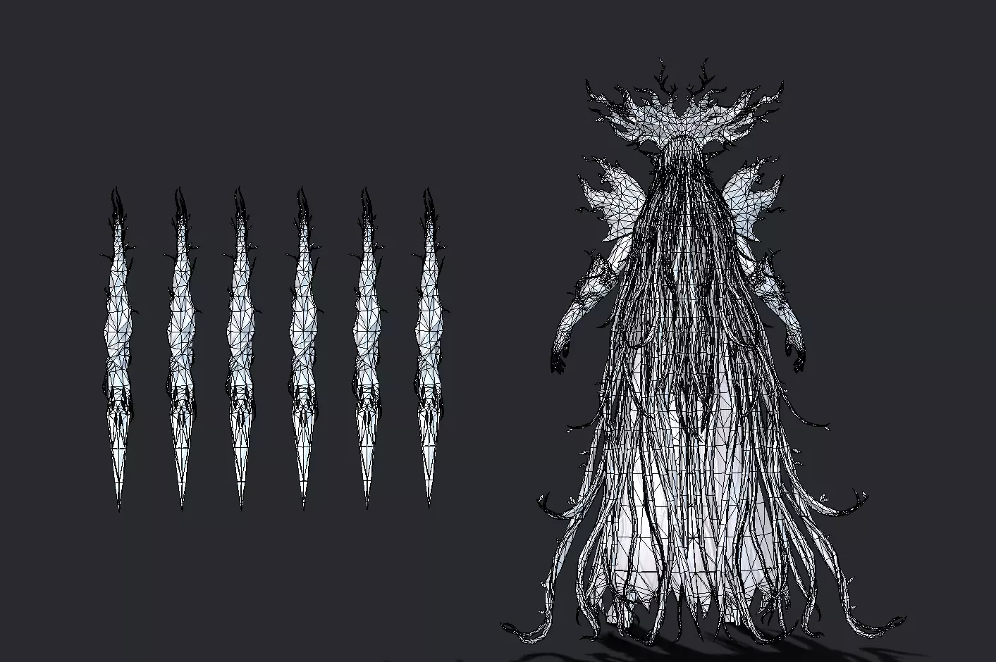 Tree elf female assassin Low-poly 3D model_22