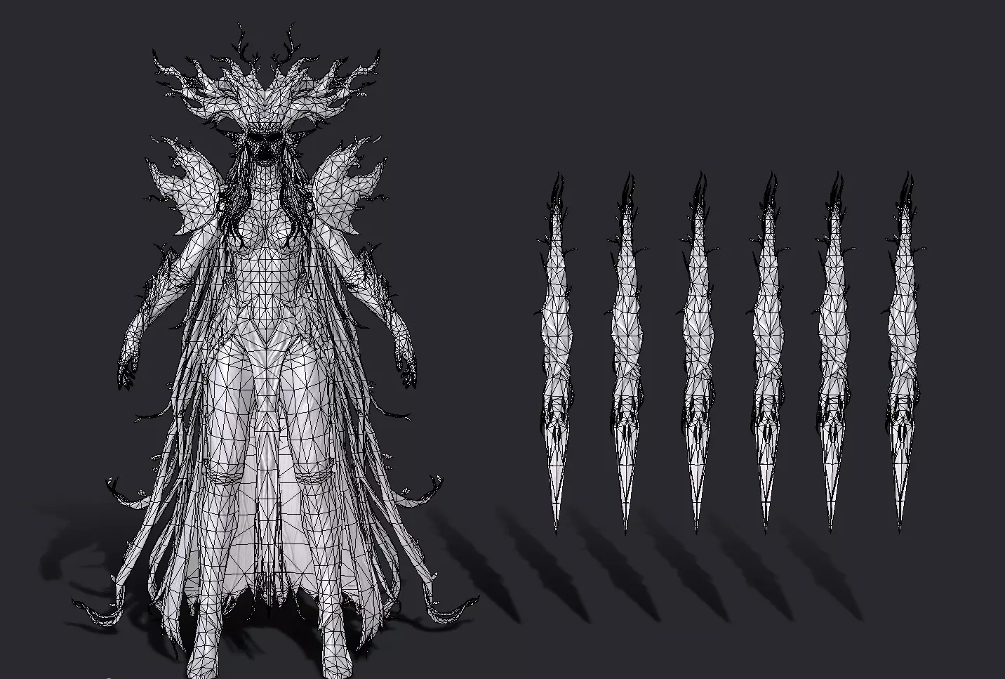 Tree elf female assassin Low-poly 3D model_20