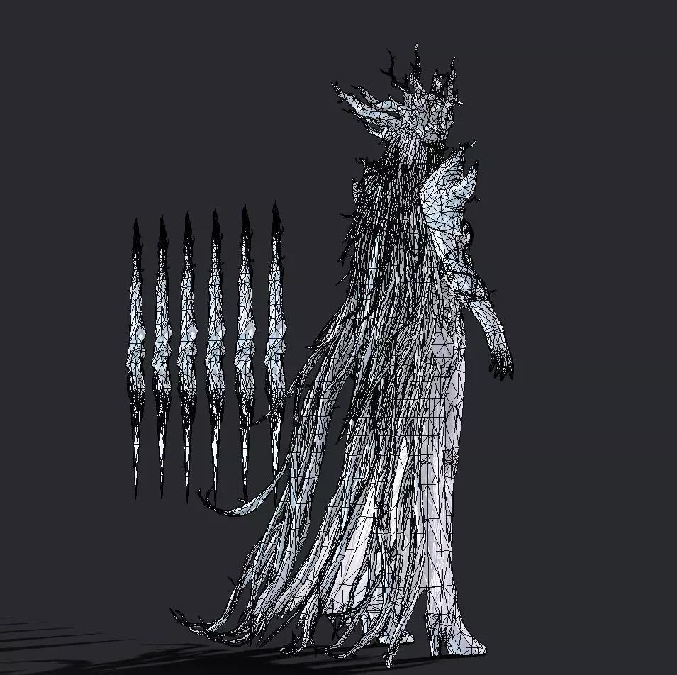 Tree elf female assassin Low-poly 3D model_23