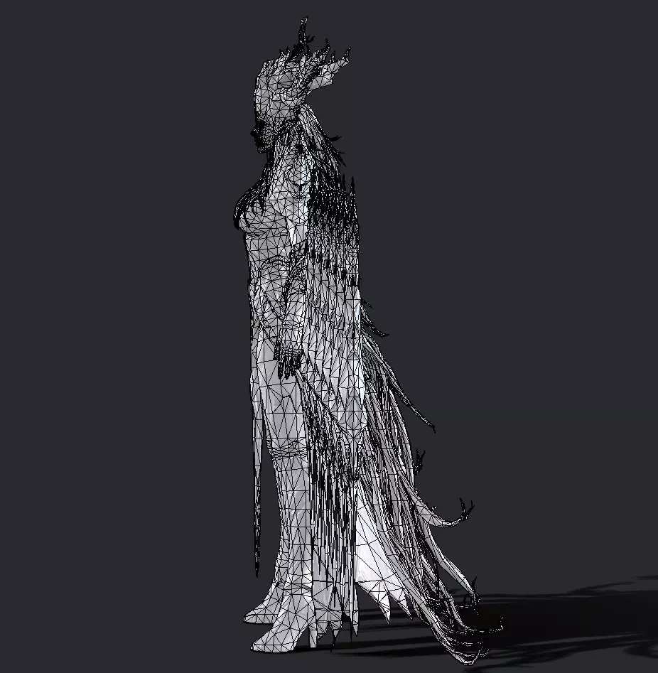 Tree elf female assassin Low-poly 3D model_21