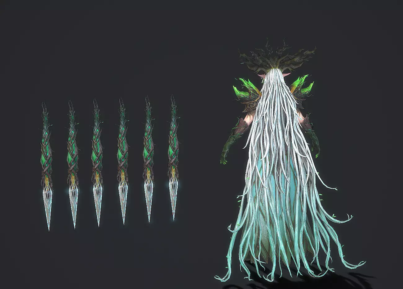 Tree elf female assassin Low-poly 3D model_17