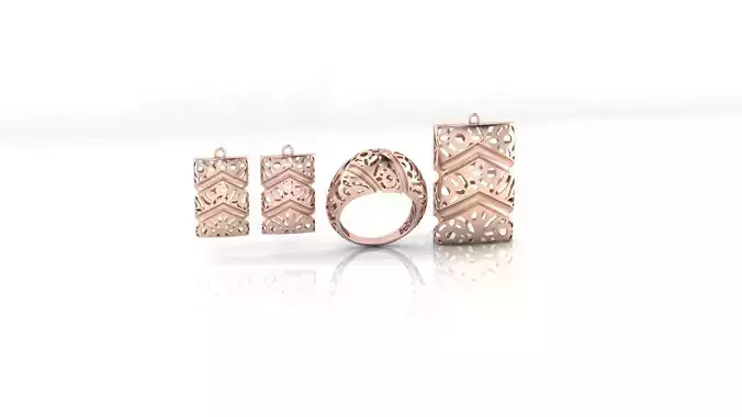 fusion gold set earring ring pendant