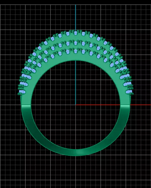 pave setting jewelry ring 3D print model_2