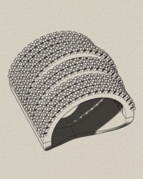 pave setting jewelry ring 3D print model_5