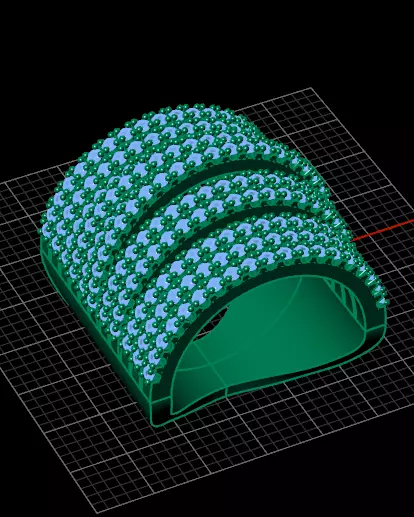 pave setting jewelry ring 3D print model_1