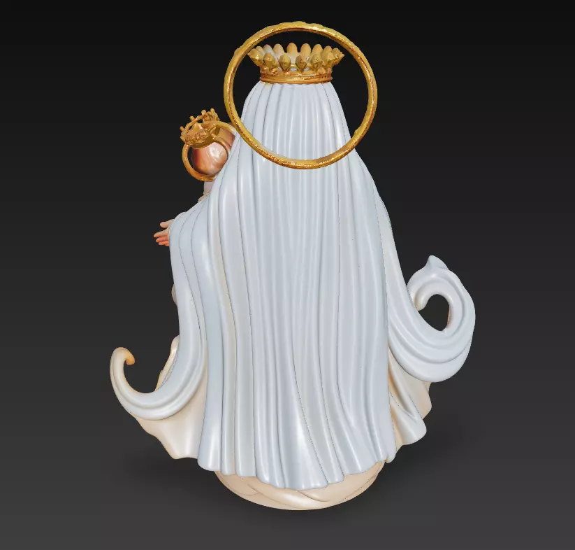 Holy Queen - Child - Sacred Regal Sculpture 3D Model 3D print model_4