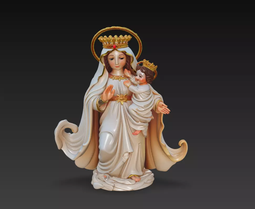 Holy Queen - Child - Sacred Regal Sculpture 3D Model 3D print model_0