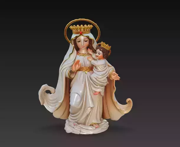Holy Queen  - Child - Sacred Regal Sculpture 3D Model